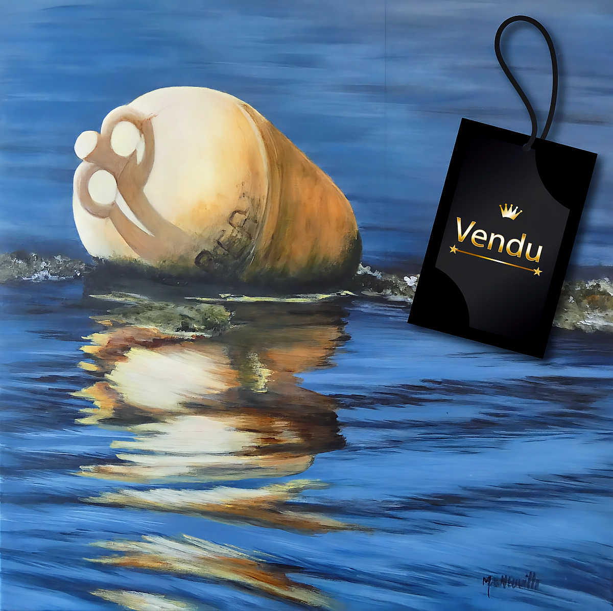 Reflet de bouée jaune acrylique