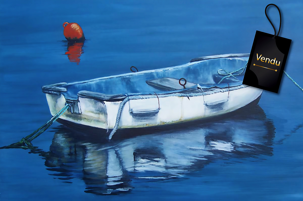 barque blanc/bleu
