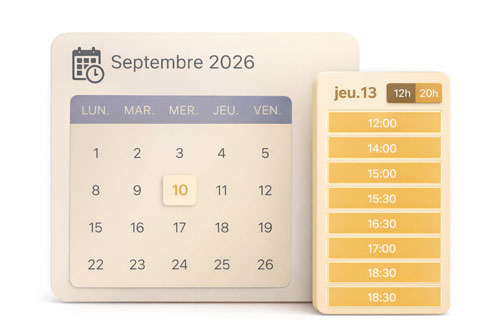 Illustration d’un calendrier représentant la planification et la gestion automatisée des restaurants avec Ilicop Resto